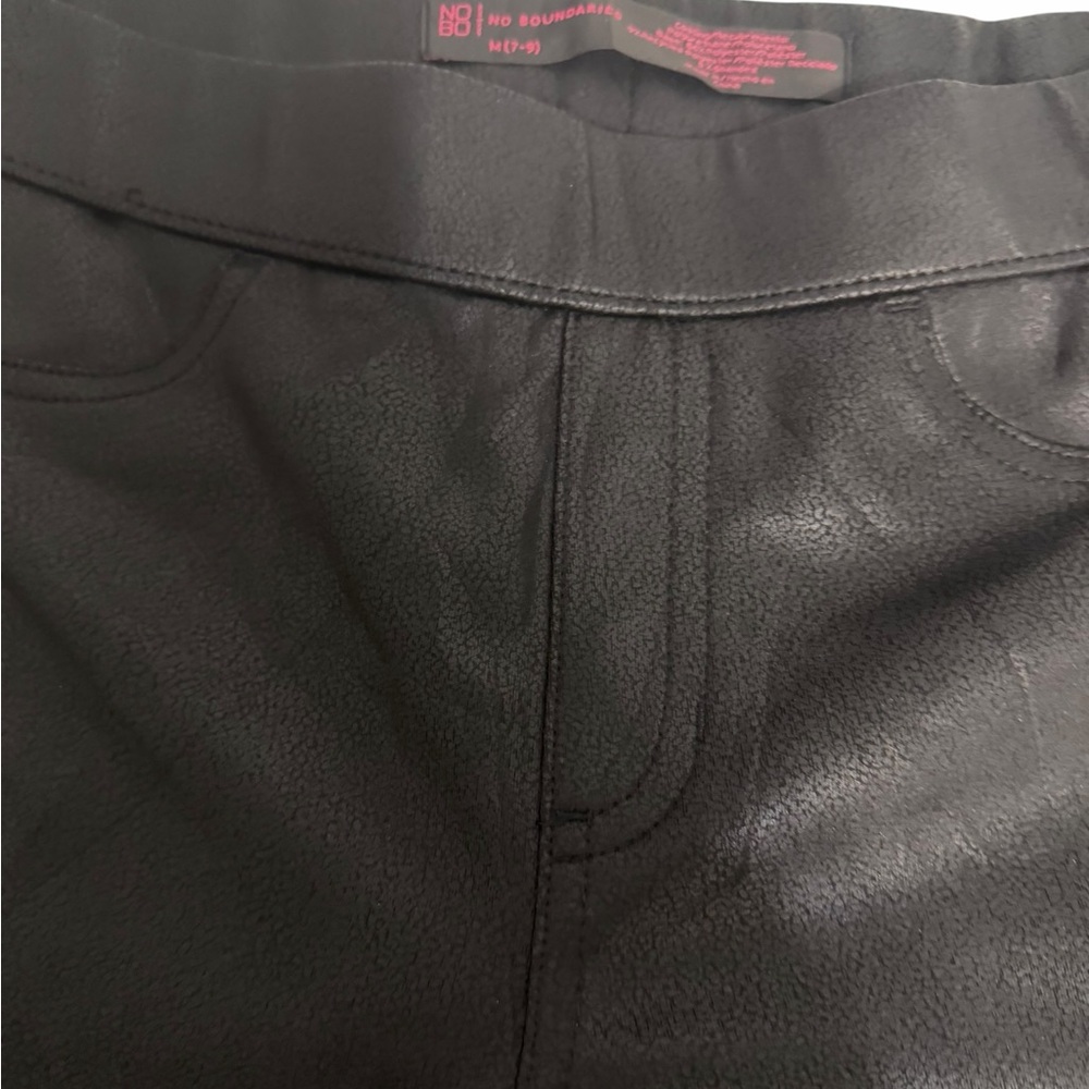 No Boundaries Black Faux Leather Pants - Picture 4 of 7